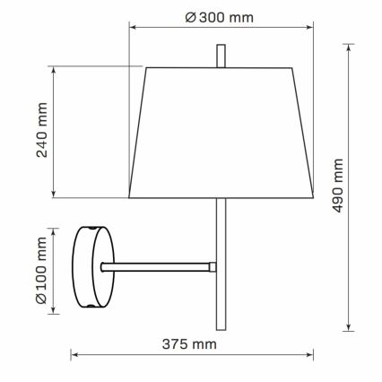 Настенная лампа ELENA 1xE27/20W/230V черный