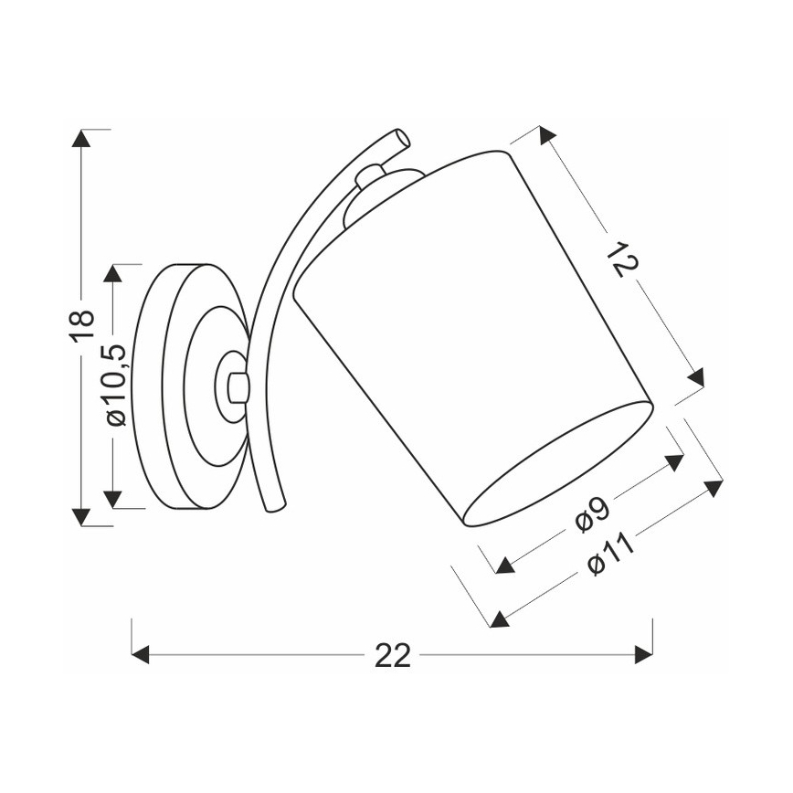 Настенная лампа ESNYR 1xE27/40W/230V черный/белый