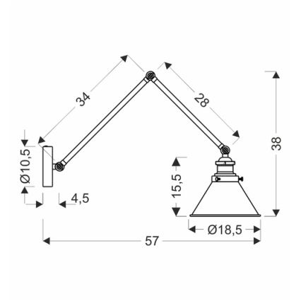 Настенная лампа FUNDO 1xE27/40W/230V черный/золотой