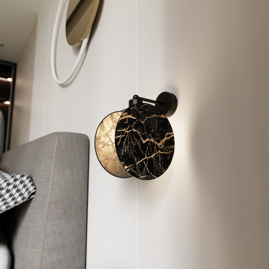 Настенная лампа MOTIF 1xE27/15W/230V черный/золотистый