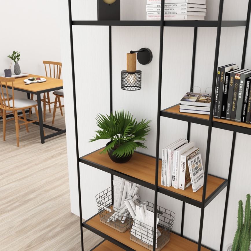 Настенная лампа SOBRESA 1xE27/60W/230V черный/дерево