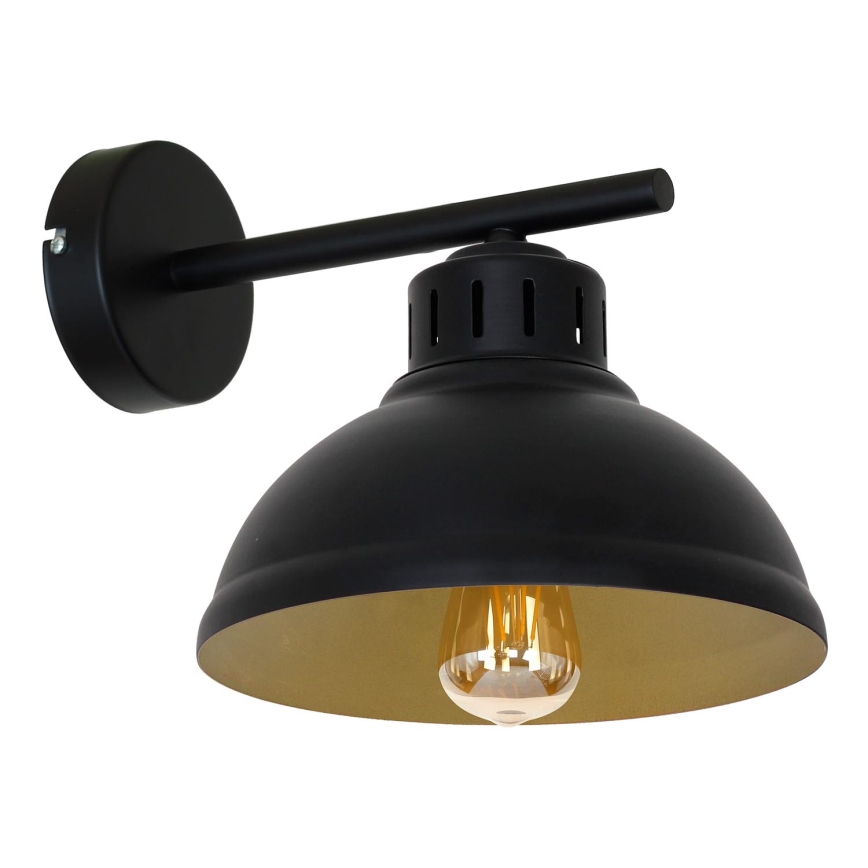 Настенная лампа SVEN 1xE27/15W/230V черный/золотистый