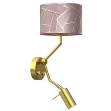 Настенная лампа ZIGGY 1xE27/40W/230V + 1xGU10/MR11/7W розовый/золотой