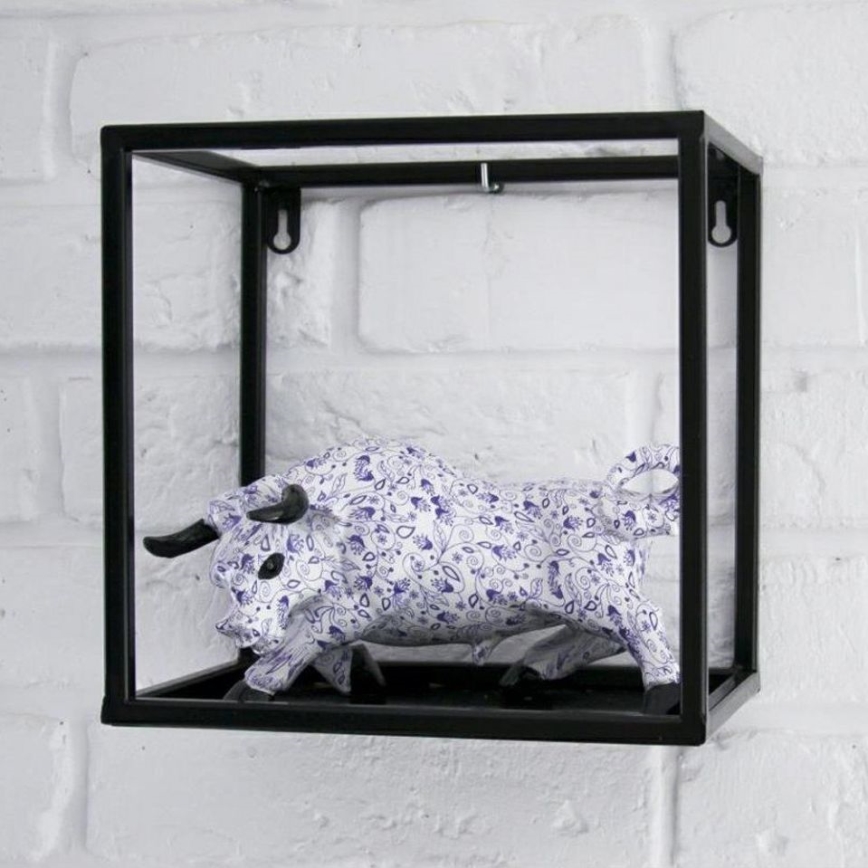 Настенная полка 20x20 см черного цвета