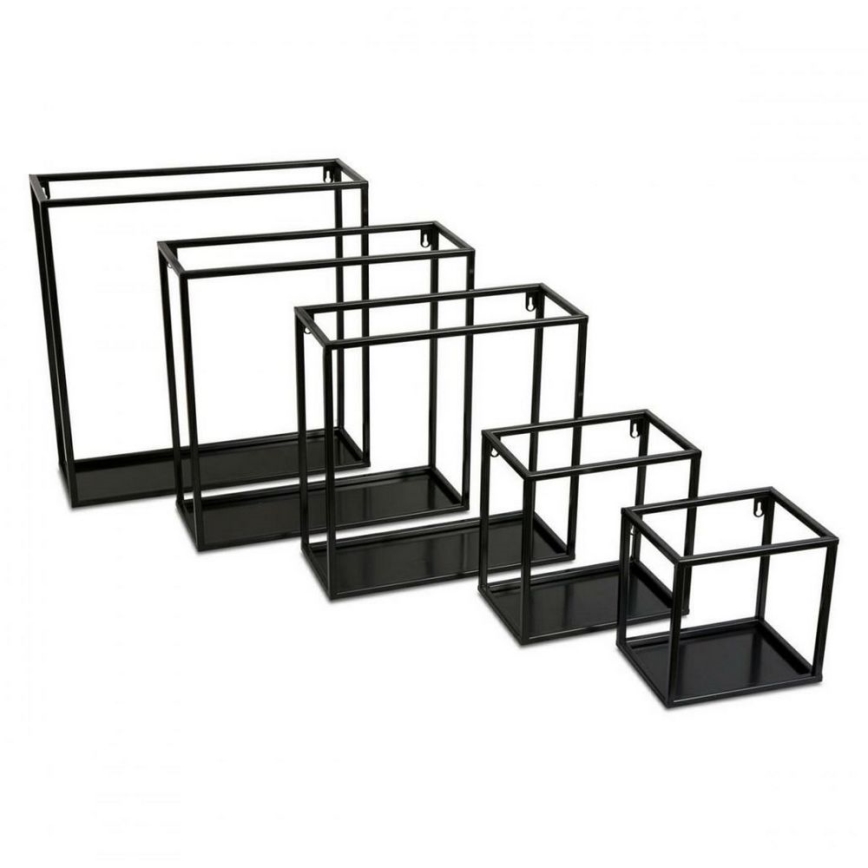 Настенная полка 20x20 см черного цвета