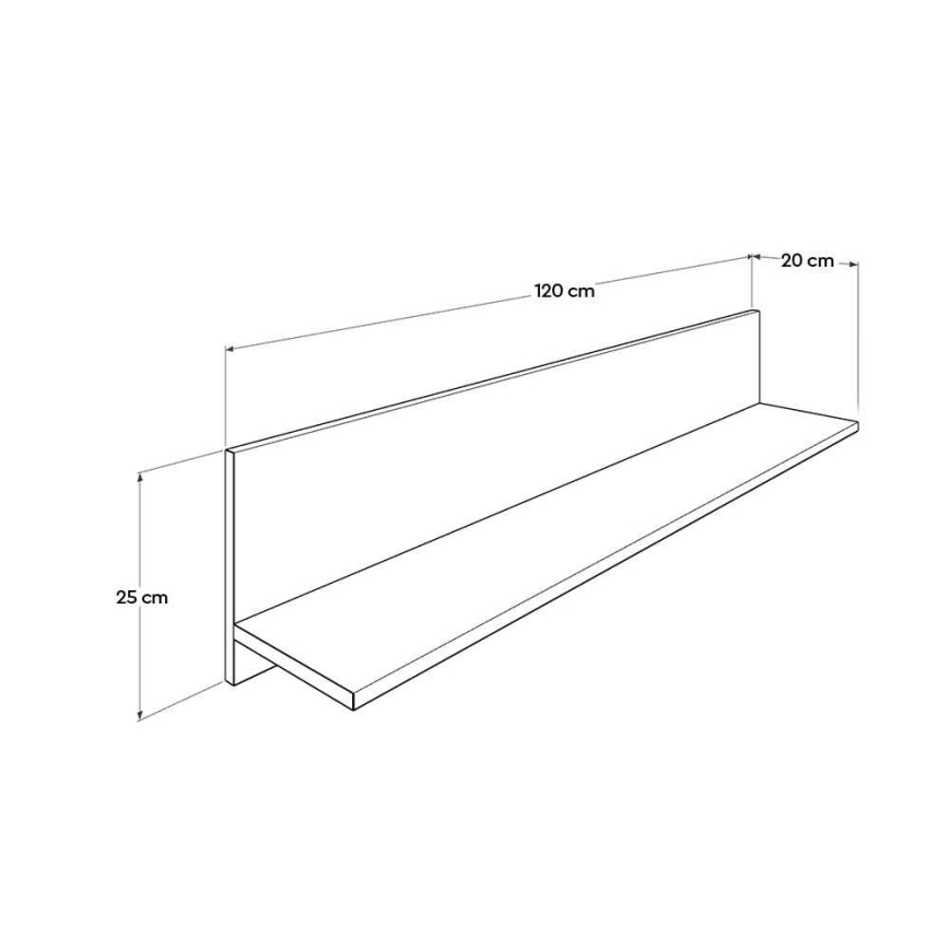 Настенная полка 25x120 см фиолетовый