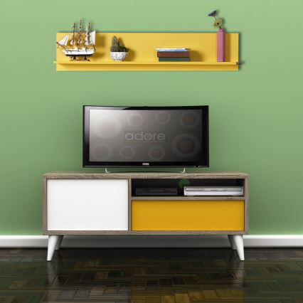 Настенная полка 25x120 см желтый
