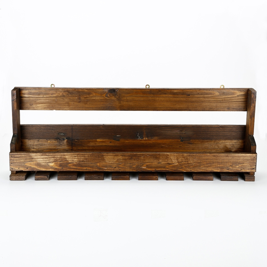 Настенная полка 28x102 см ель коричневый