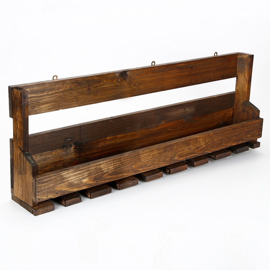 Настенная полка 28x102 см ель коричневый