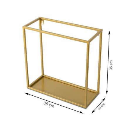 Настенная полка 35x35 см золотая