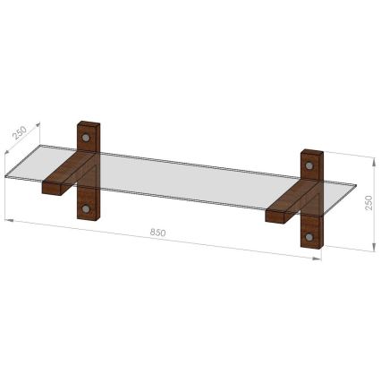 Настенная полка 85x25 см сосна/черный