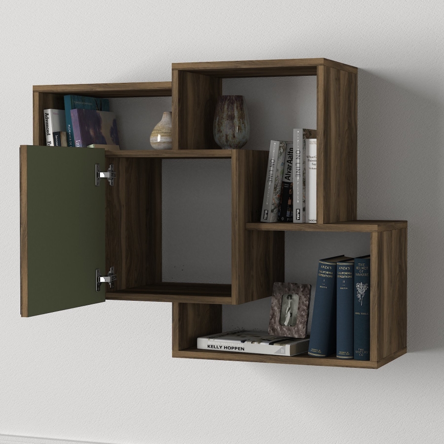 Настенная полка ARCO 73x79,2 см коричневый/зеленый