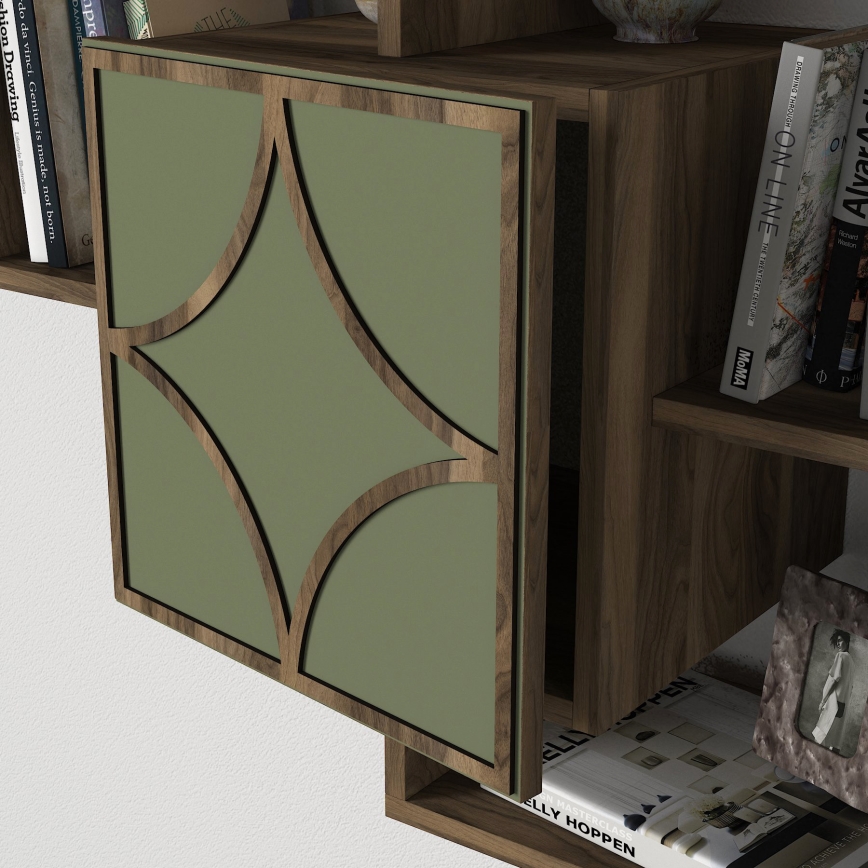 Настенная полка ARCO 73x79,2 см коричневый/зеленый