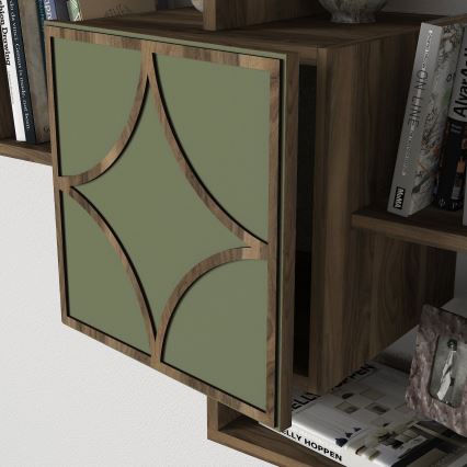 Настенная полка ARCO 73x79,2 см коричневый/зеленый