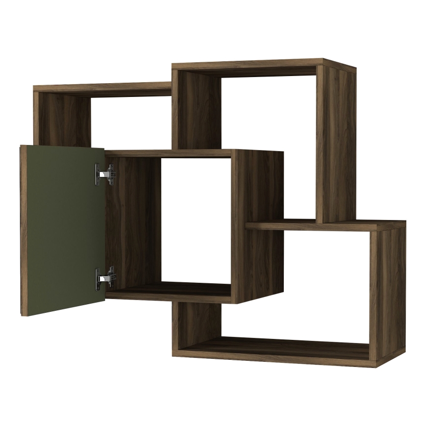 Настенная полка ARCO 73x79,2 см коричневый/зеленый