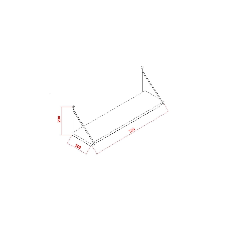Настенная полка ARMONI 20x72 см белая
