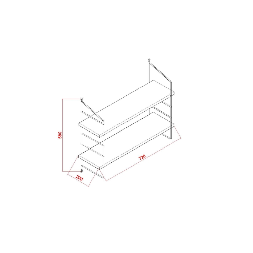 Настенная полка ARMONI 58x72 см бежевый/коричневый