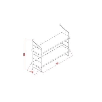 Настенная полка ARMONI 58x72 см бежевый/коричневый