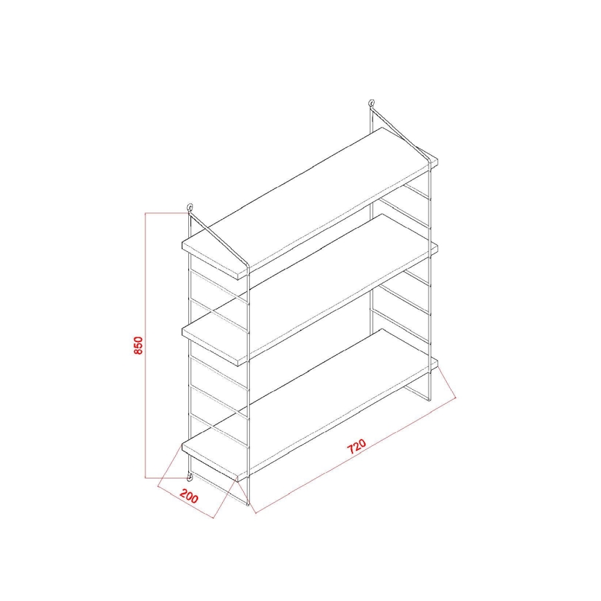 Настенная полка ARMONI 85x72 см коричневый/черный