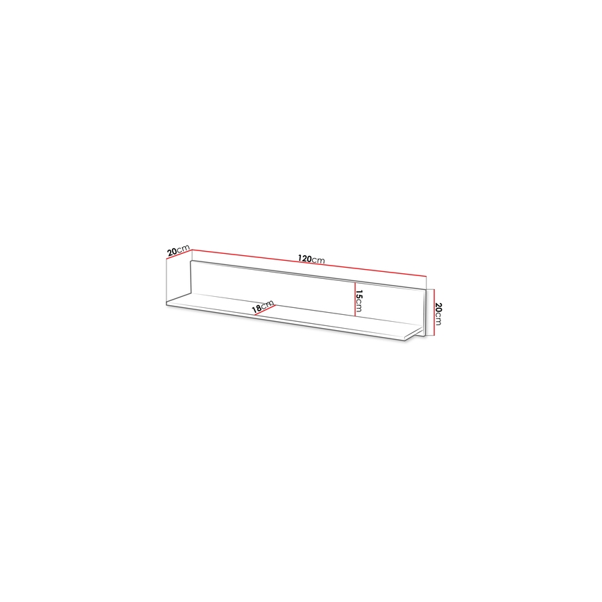 Настенная полка ARUBA 20x120 см бежевый