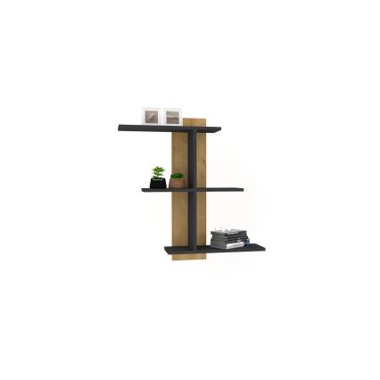 Настенная полка BAHRO 90x111 см антрацит/коричневая