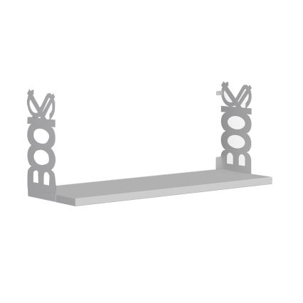 Настенная полка BOOKS 20x72 см серая