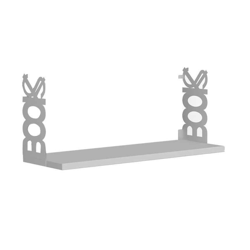 Настенная полка BOOKS 20x72 см серая