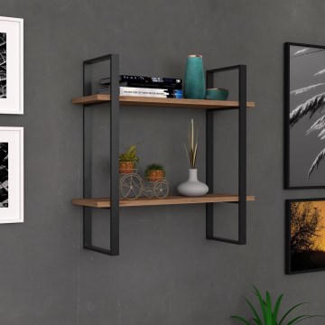 Настенная полка BUBA 70x70 см коричневая/антрацит