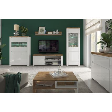 Настенная полка DAMINO 21x100 см дуб Вотан/белая