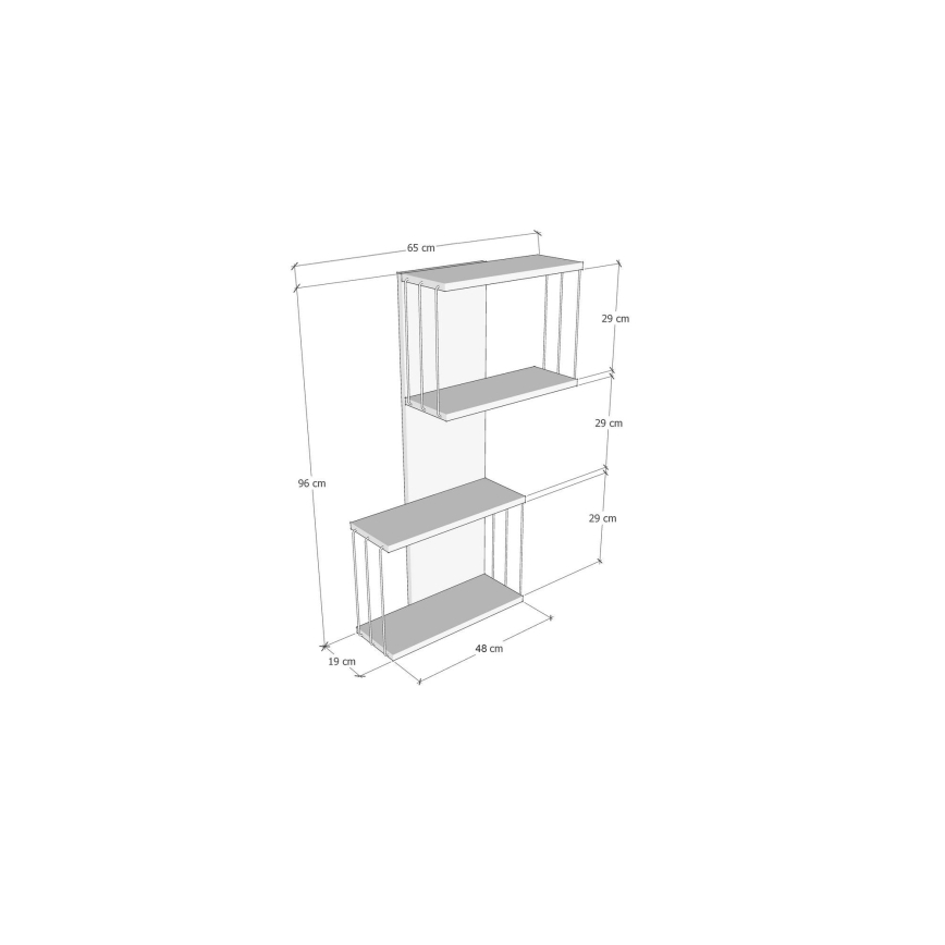 Настенная полка DESTAN 65x96x19 см антрацит/коричневый