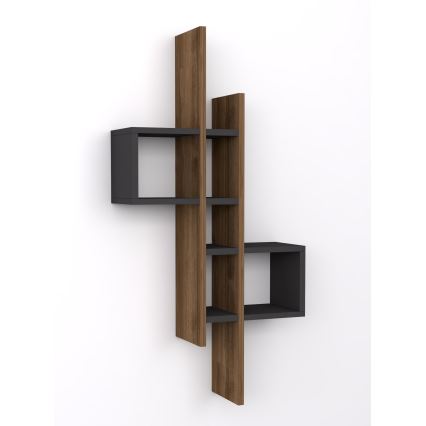 Настенная полка EMSE 108x53,8 см коричневый/антрацит