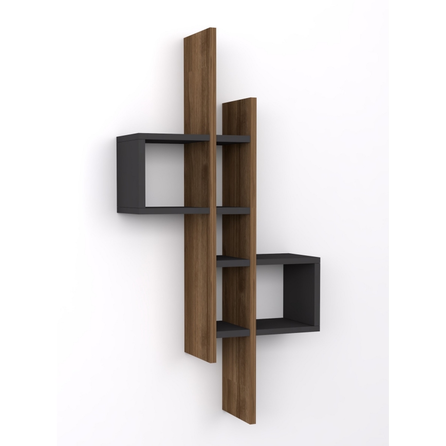 Настенная полка EMSE 108x53,8 см коричневый/антрацит