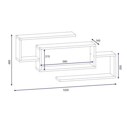 Настенная полка JANISON 48x103 см белая