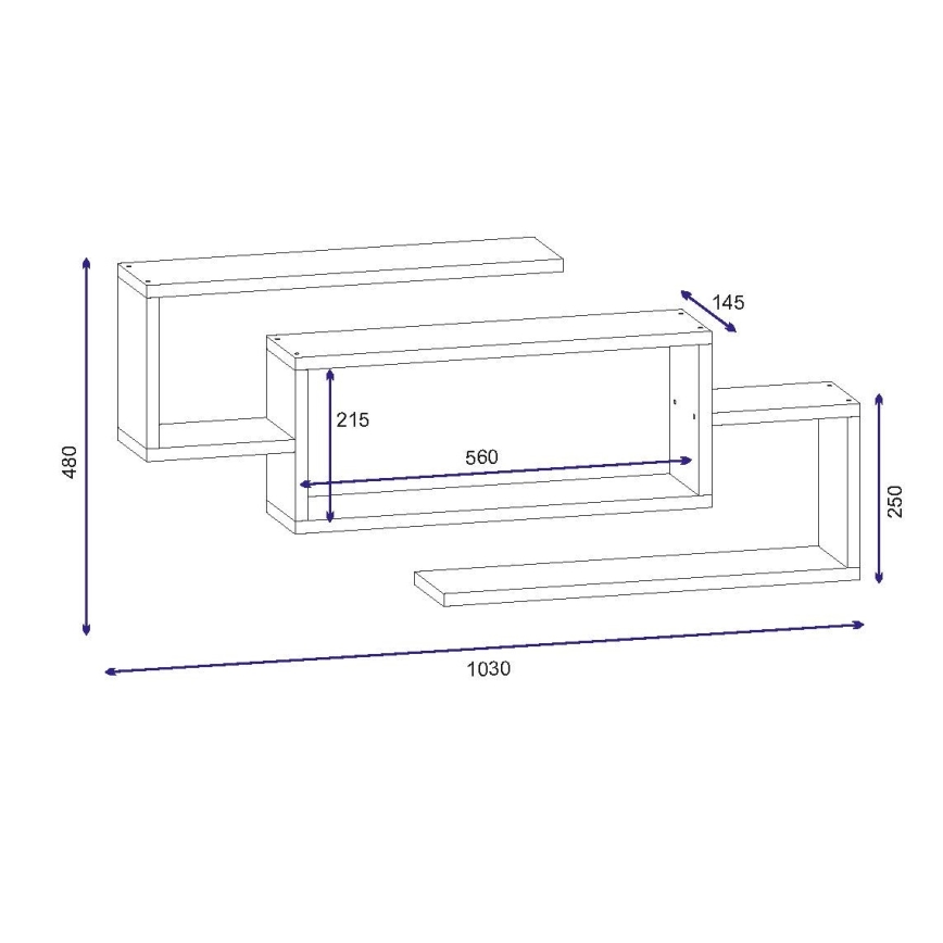 Настенная полка JANISON 48x103 см белая