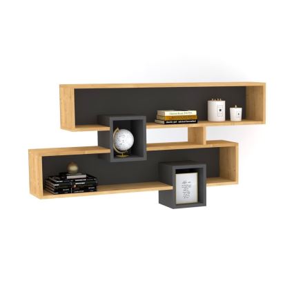 Настенная полка KAREN 120x72,2 см коричневый/антрацит