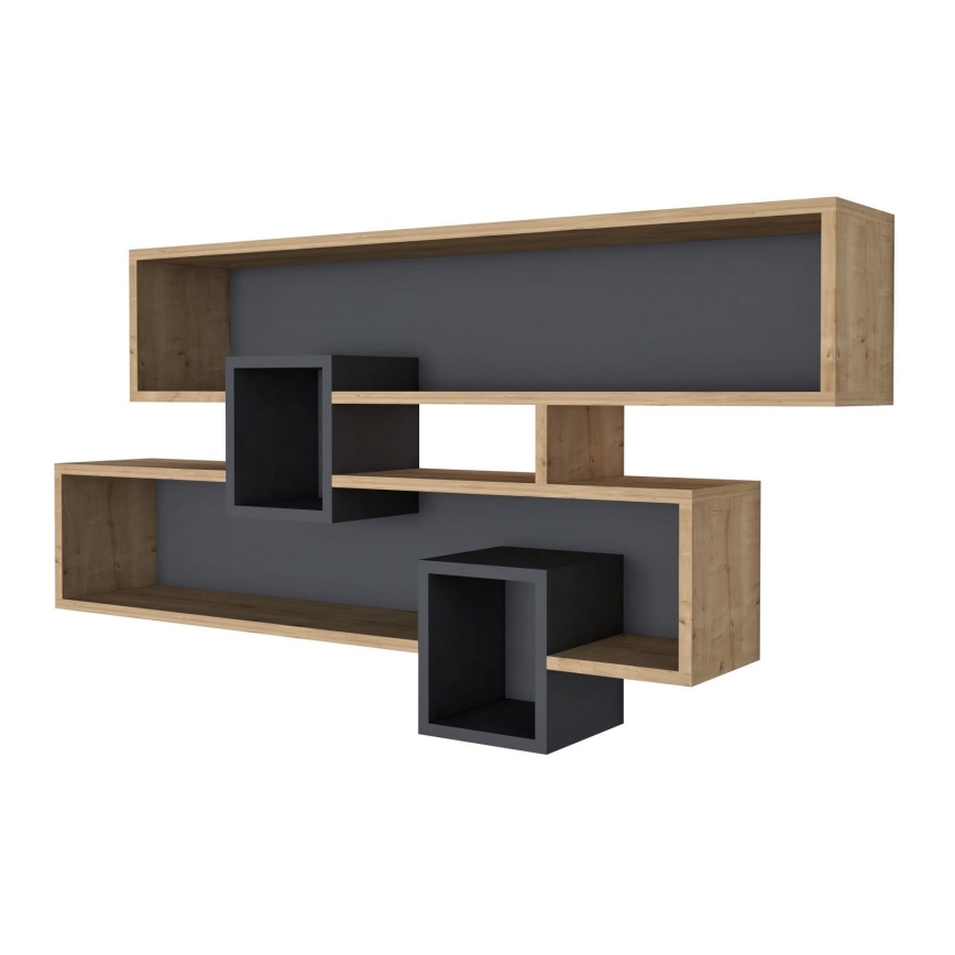 Настенная полка KAREN 120x72,2 см коричневый/антрацит