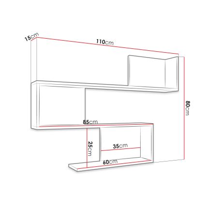 Настенная полка MANUNIA 80x110 см белый