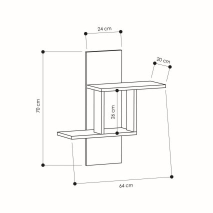Настенная полка MILL 70x64 см белая