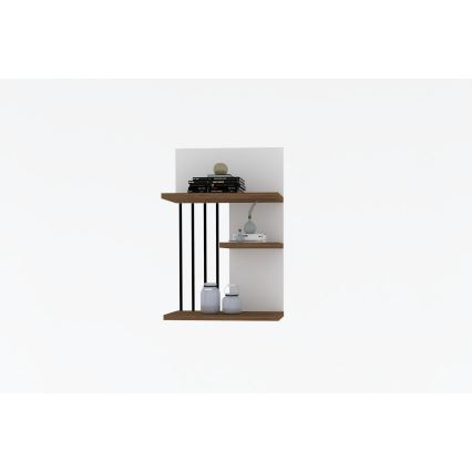 Настенная полка NEZMA 60x40 см белый/коричневый/черный