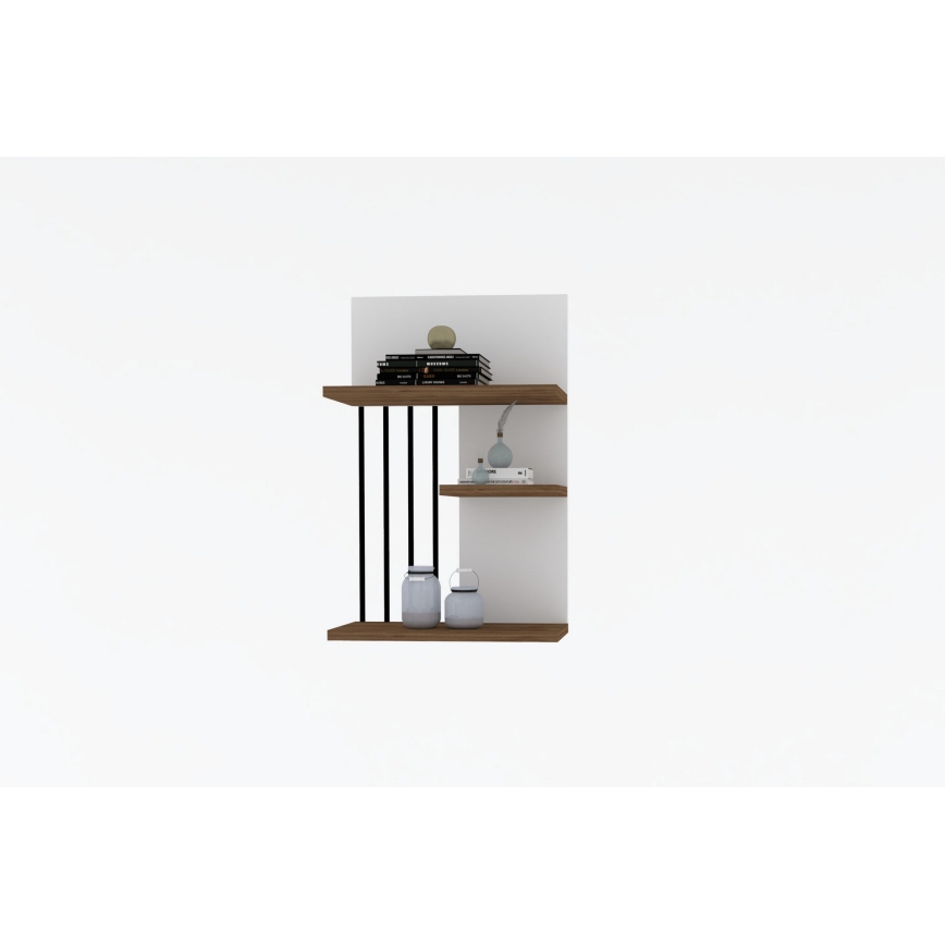 Настенная полка NEZMA 60x40 см белый/коричневый/черный