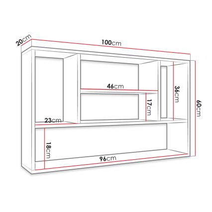 Настенная полка PAPIKO 100x60x20 см белая