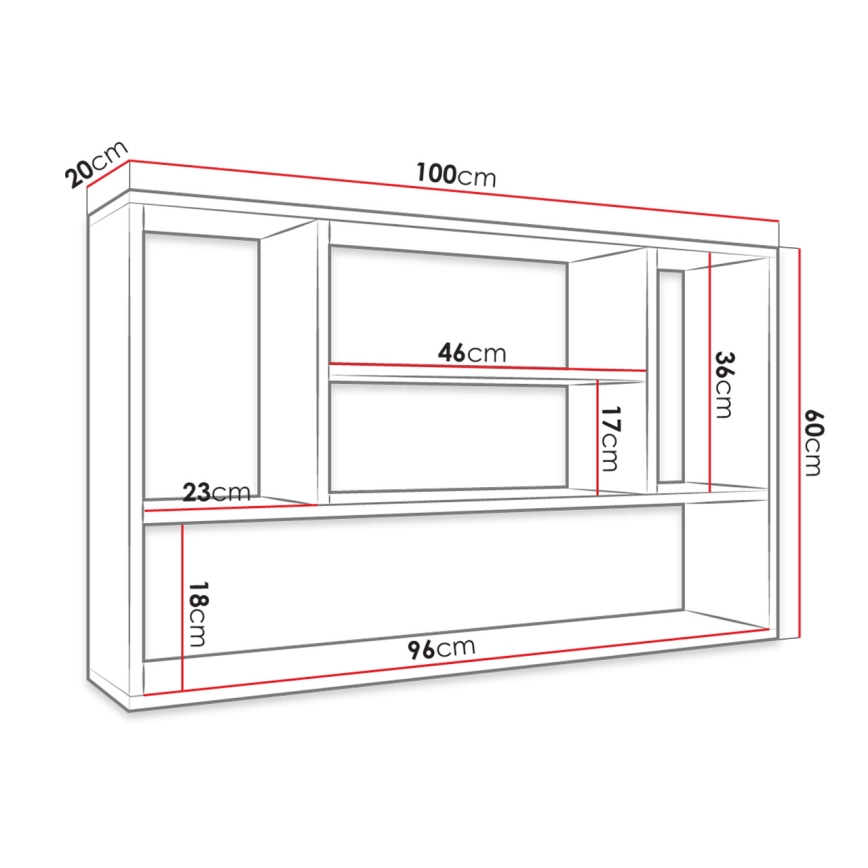Настенная полка PAPIKO 60x100 см белый