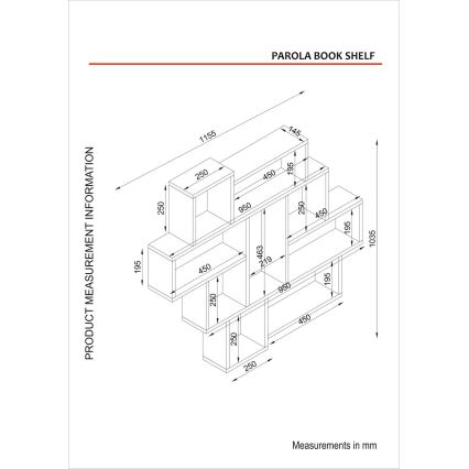 Настенная полка PAROLA 103,5x115,5 см белая