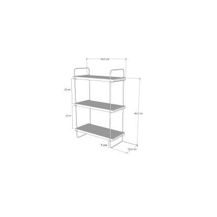 Настенная полка PULALIS 66x40 см коричневый/черный