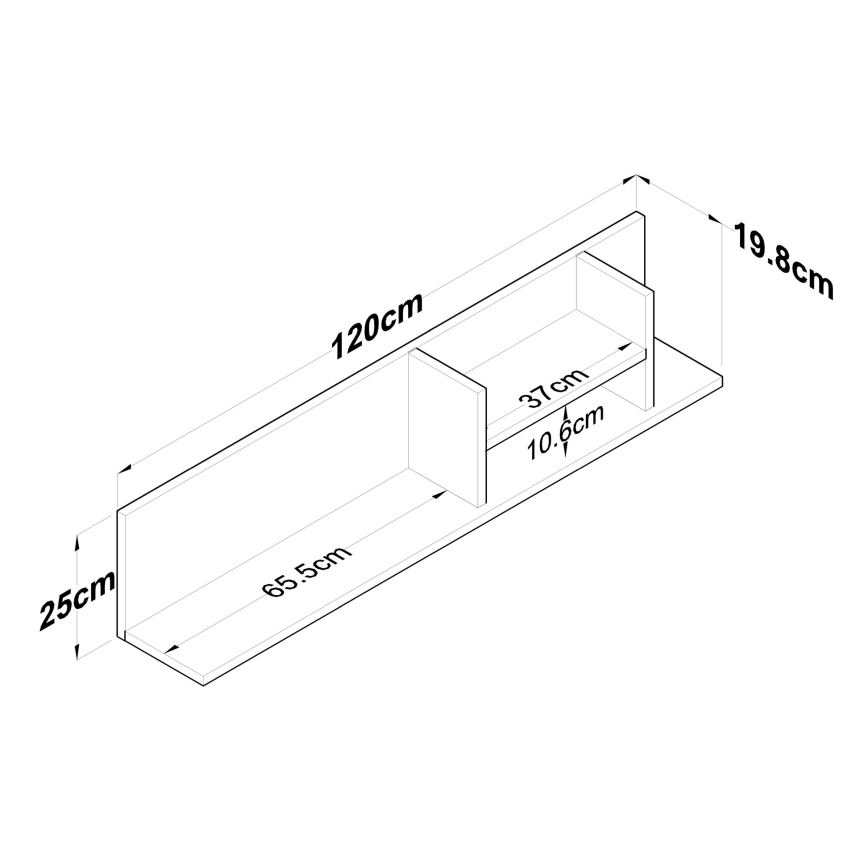 Настенная полка RANI 120x25 см бежевый/белый