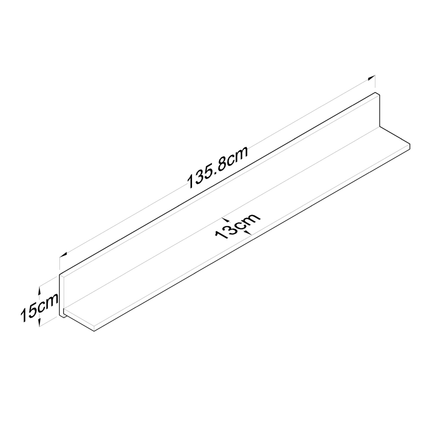 Настенная полка RANI 135,8x15 см коричневого цвета