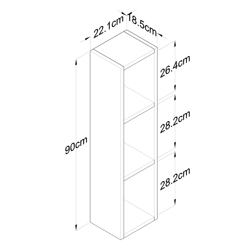 Настенная полка RANI 22,1x90 см коричневый