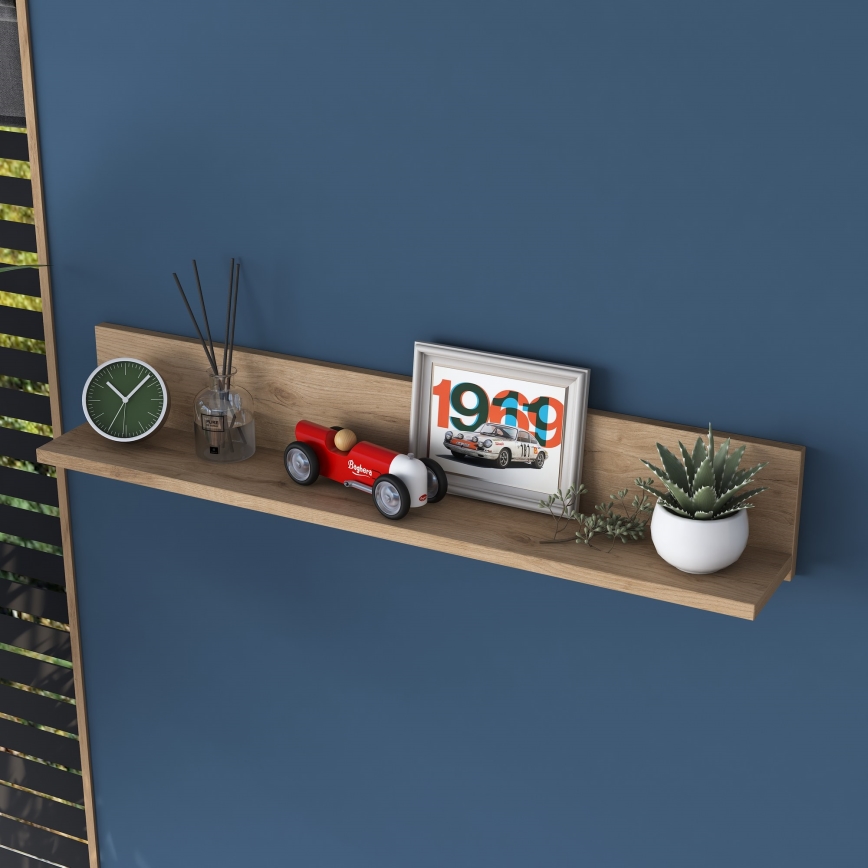 Настенная полка RANI 90x15 см коричневый