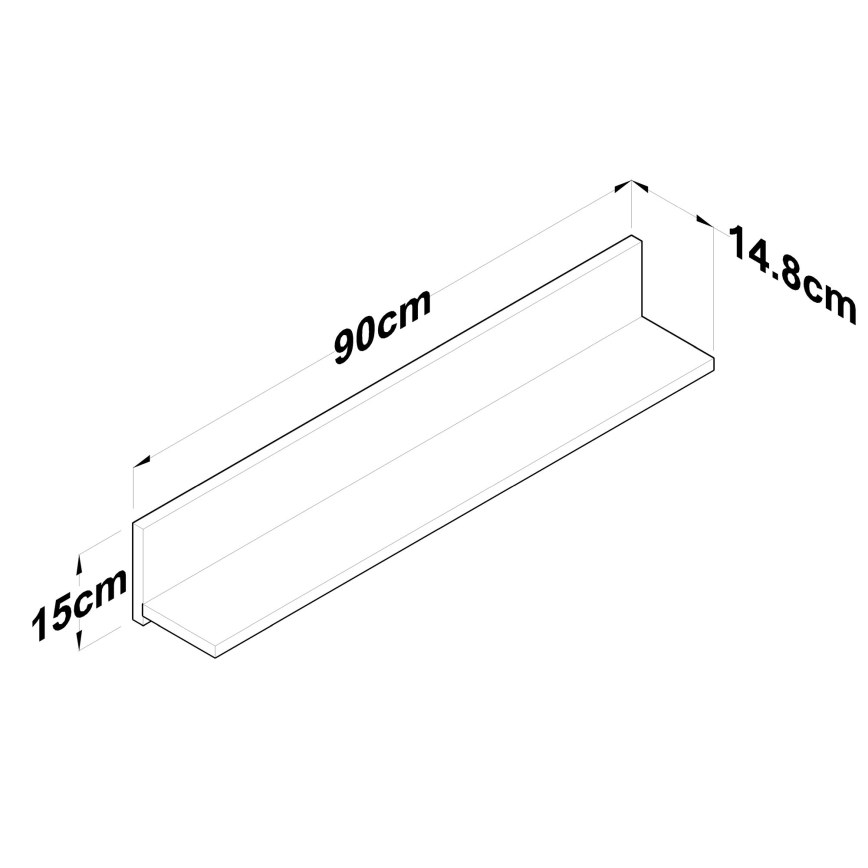 Настенная полка RANI 90x15 см коричневый