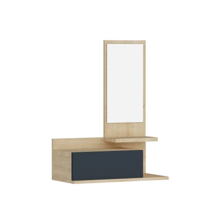 Настенная полка с зеркалом ROZELLA 90x60 см бежевый/антрацит